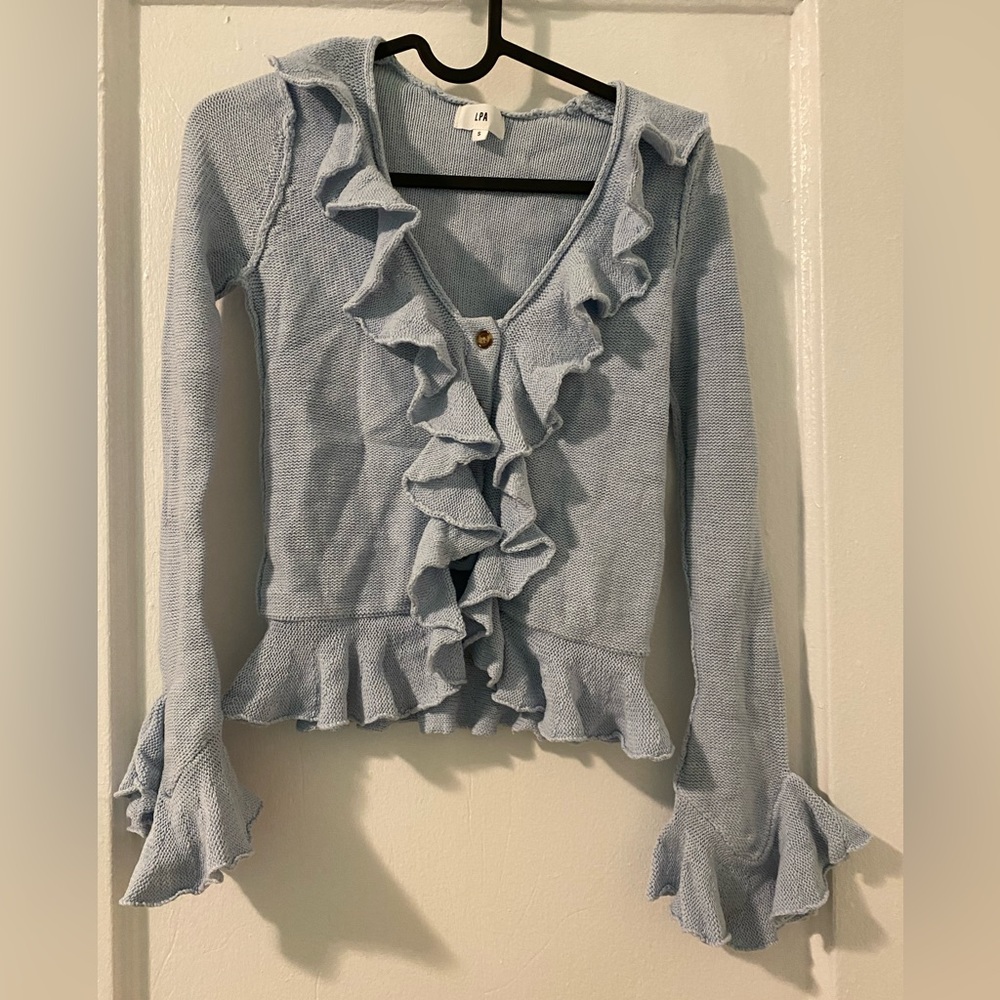 Ruffle Sweater Cardigan